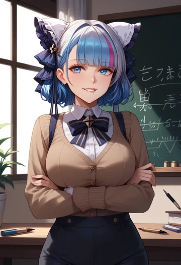 azur_lane,cheshire_(azur_lane),teacher, sweater  - AI generated anime art