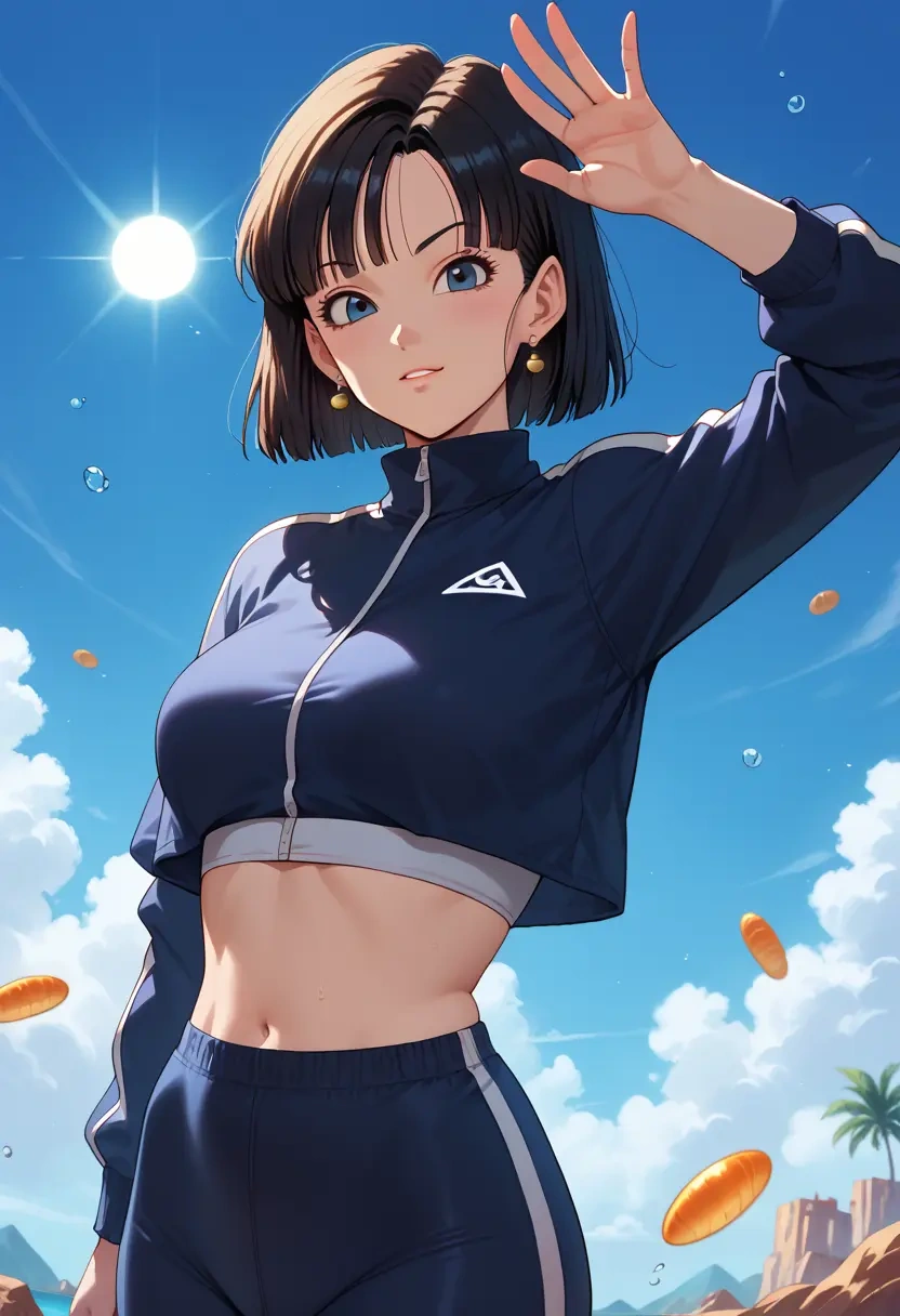 dragon_ball,chi-chi_(dragon_ball),athletic,track suit  - 