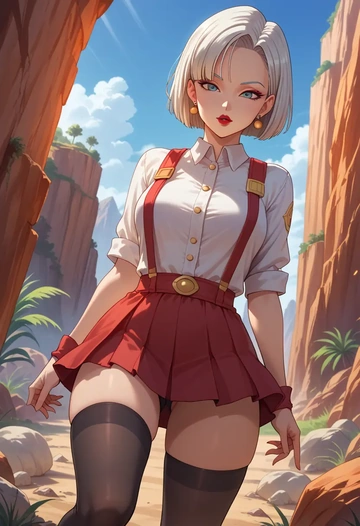 dragon_ball,chi-chi_(dragon_ball),secretary,stockings  - AI generated anime art