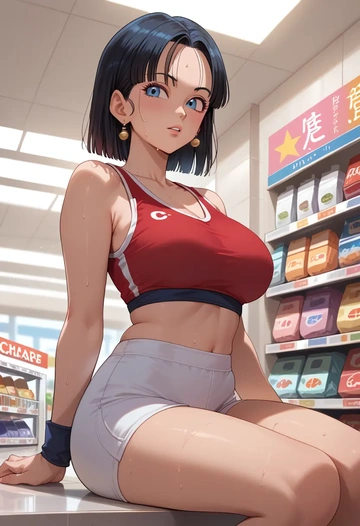 dragon_ball,chi-chi_(dragon_ball),volleyball uniform  - AI generated anime art