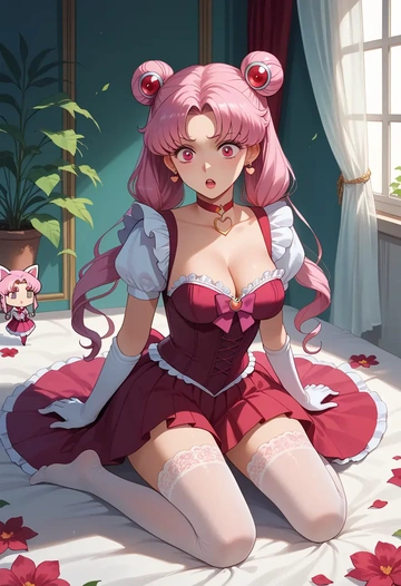 bishoujo_senshi_sailor_moon,chibi_usa,Victorian-era,stockings,sexy  - AI generated anime art