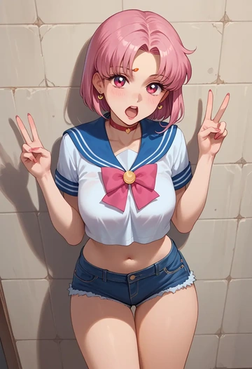 bishoujo_senshi_sailor_moon,chibi_usa,shorts,sexy  - AI generated anime art