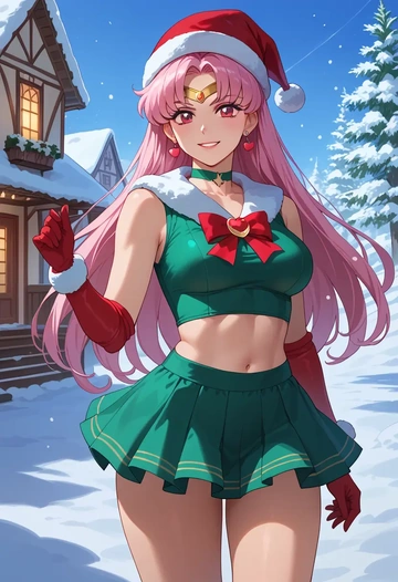 bishoujo_senshi_sailor_moon,chibi_usa,Christmas,dress  - AI generated anime art