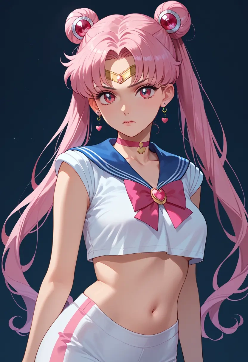 bishoujo_senshi_sailor_moon,chibi_usa,sports crop,high-waisted shorts  - 