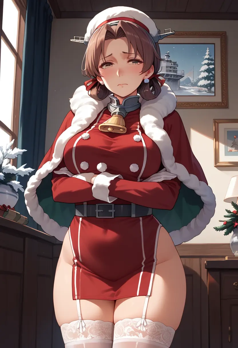 kantai_collection,chikuma_(kancolle),Christmas,sexy, stockings,  - 