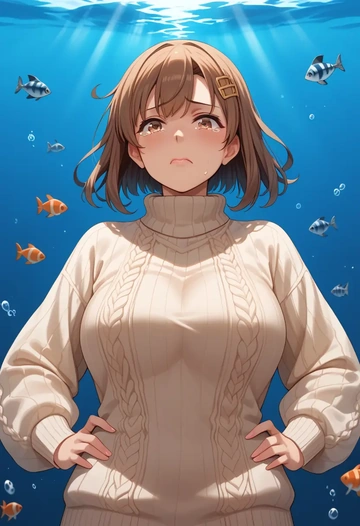 kantai_collection,chikuma_(kancolle),sweater  - AI generated anime art