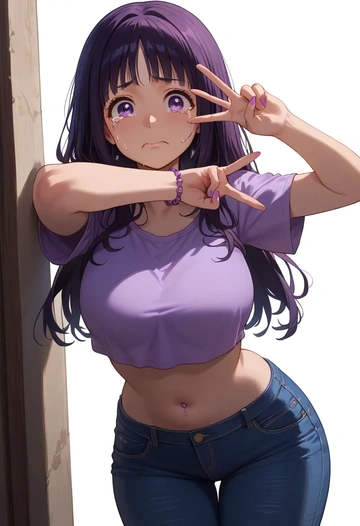 hyouka,chitanda_eru,crop top  - AI generated anime art