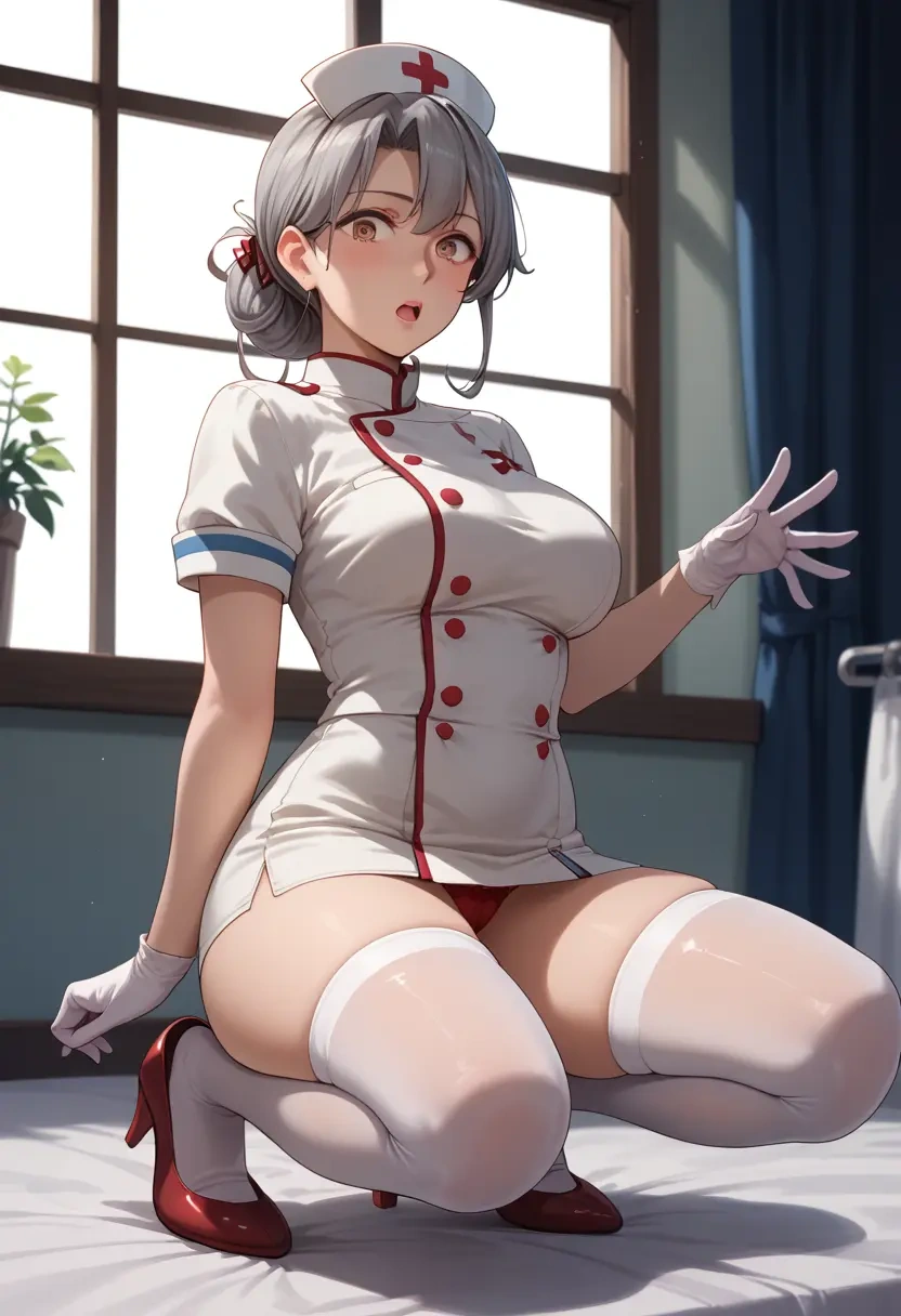 kantai_collection,chitose_(kancolle),nurse,stockings,sexy,panties  - 