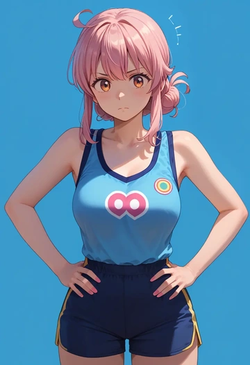 machikado_mazoku,chiyoda_momo,athletic,shorts,sexy  - AI generated anime art