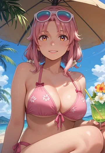 machikado_mazoku,chiyoda_momo,bikini  - AI generated anime art