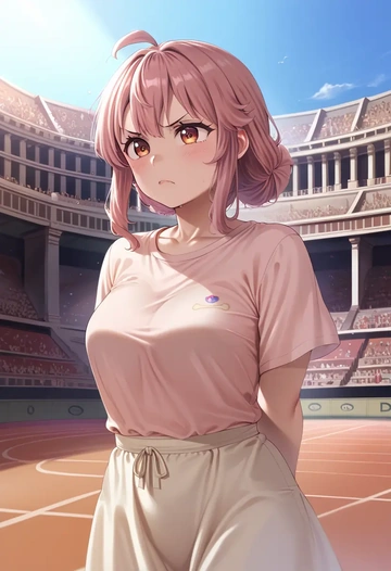 machikado_mazoku,chiyoda_momo,running shirt,shorts,sneakers  - AI generated anime art