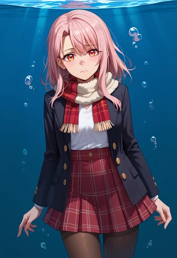 fate_(series),chloe_von_einzbern,winter,student uniform,fur-collared jacket  - AI generated anime art