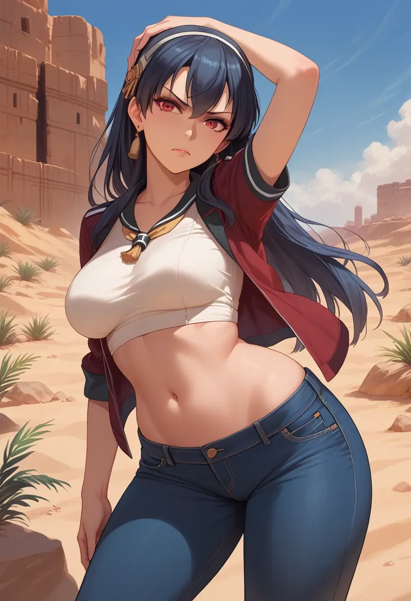 kantai_collection,choukai_(kancolle),crop top  - 