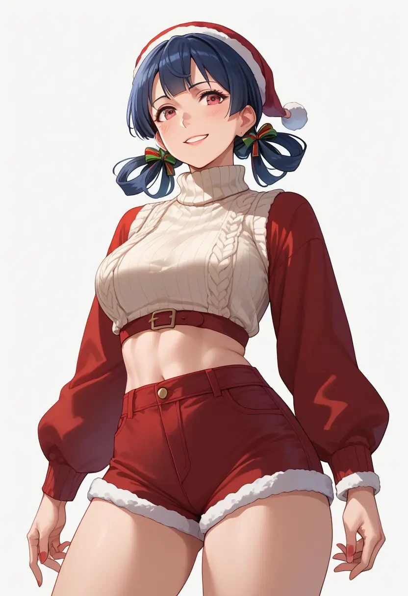 kantai_collection,choukai_(kancolle),Christmas,red velvet shorts,turtleneck sweater  - 