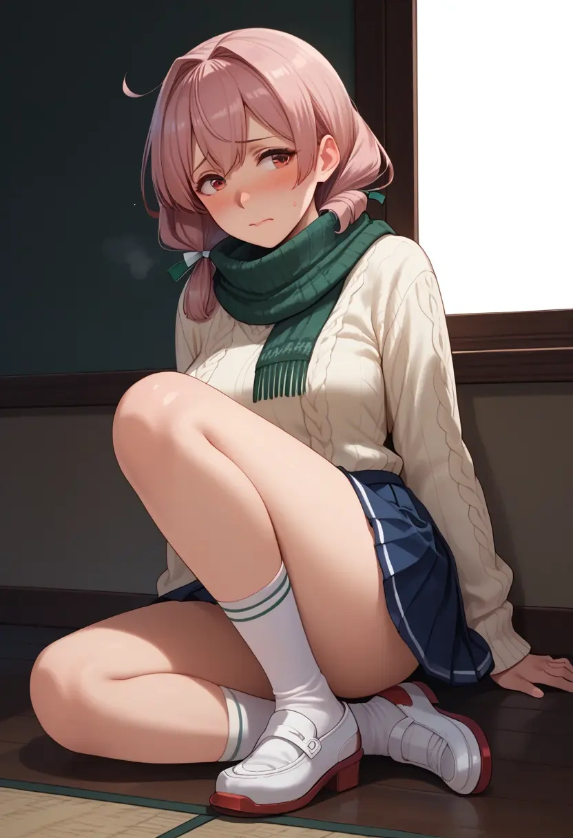 kantai_collection,choukai_(kancolle),spring,student uniform,knit sweater  - 