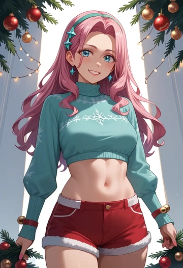 needy_girl_overdose,chouzetsusaikawa_tenshi-chan,Christmas,red velvet shorts  - AI generated anime art