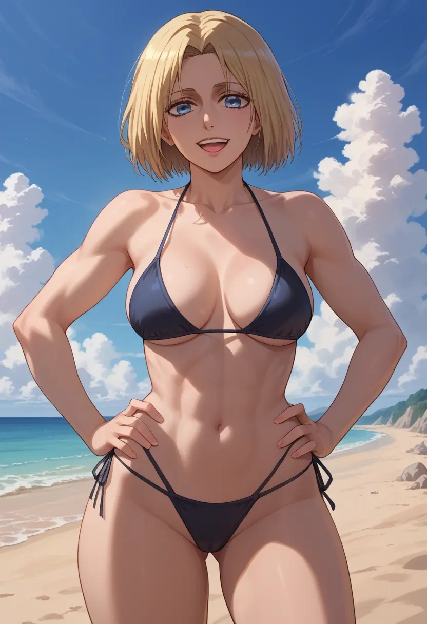 shingeki_no_kyojin,christa_renz,black bikini  - 