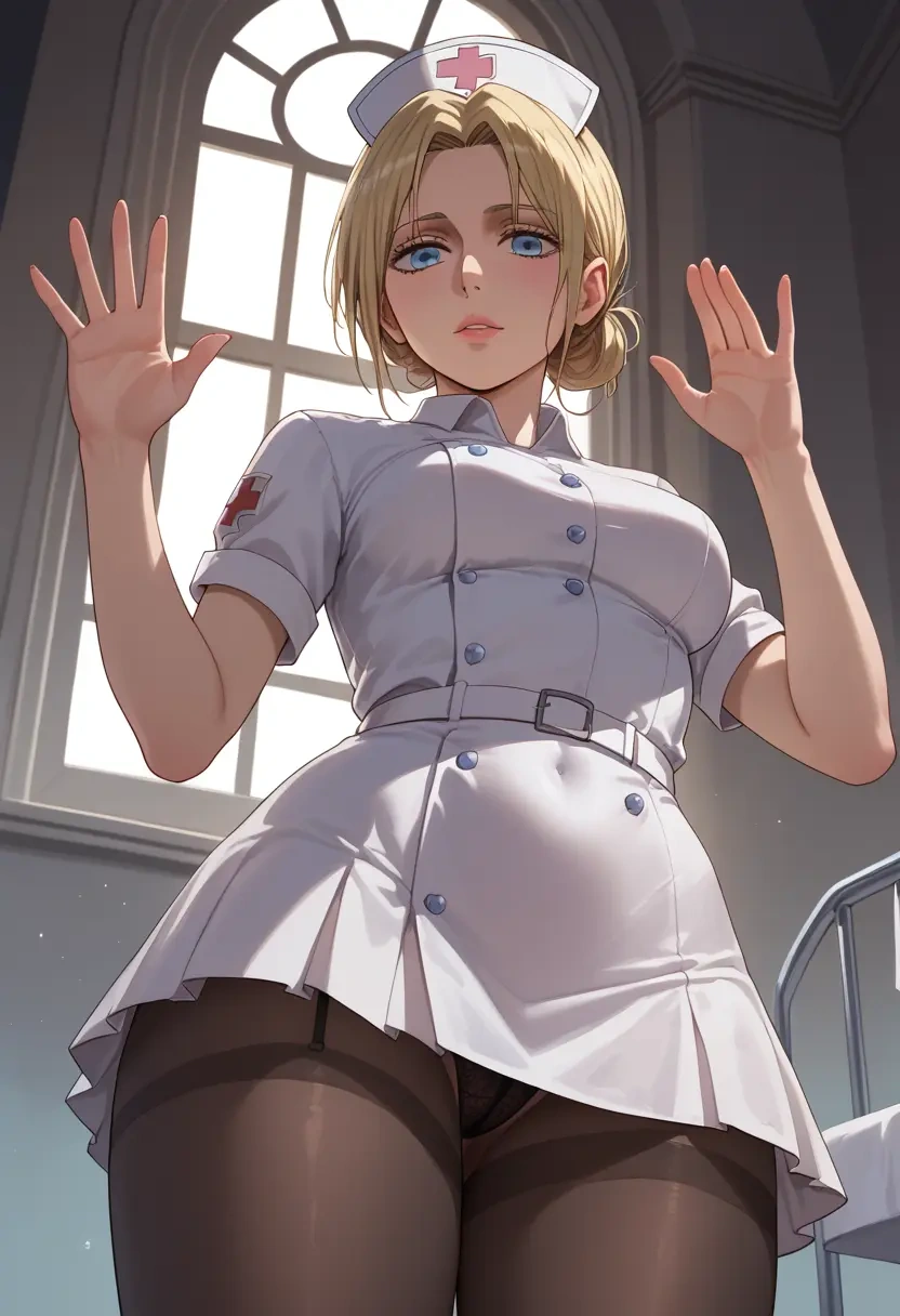 shingeki_no_kyojin,christa_renz,nurse pantyhose,mini skirt, sexy  - 