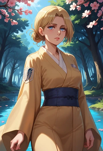 shingeki_no_kyojin,christa_renz,kimono  - AI generated anime art