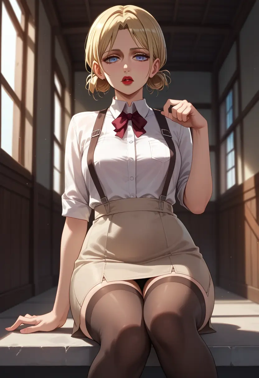 shingeki_no_kyojin,christa_renz,secretary,stockings  - 