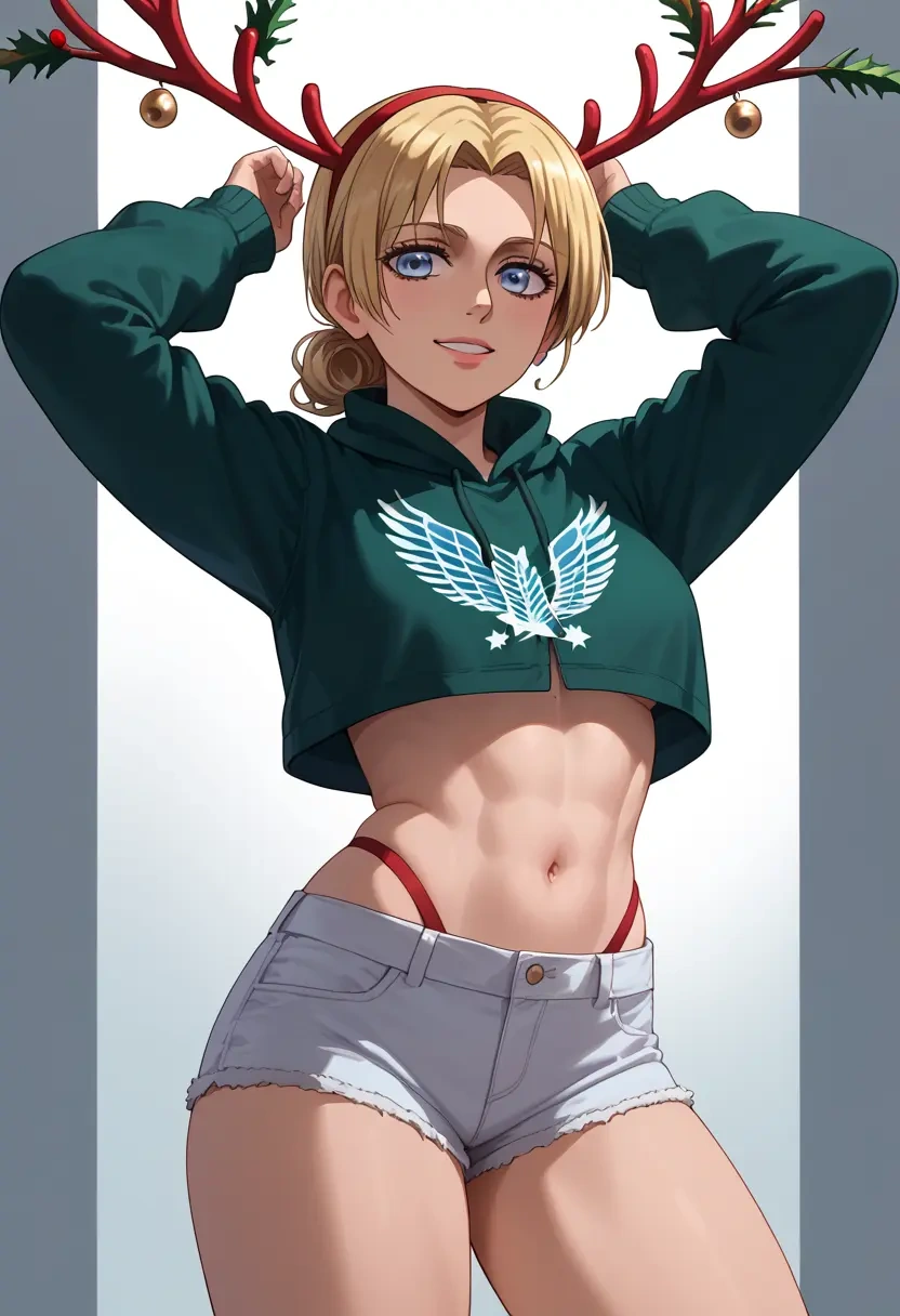 shingeki_no_kyojin,christa_renz,Christmas,red velvet shorts  - 