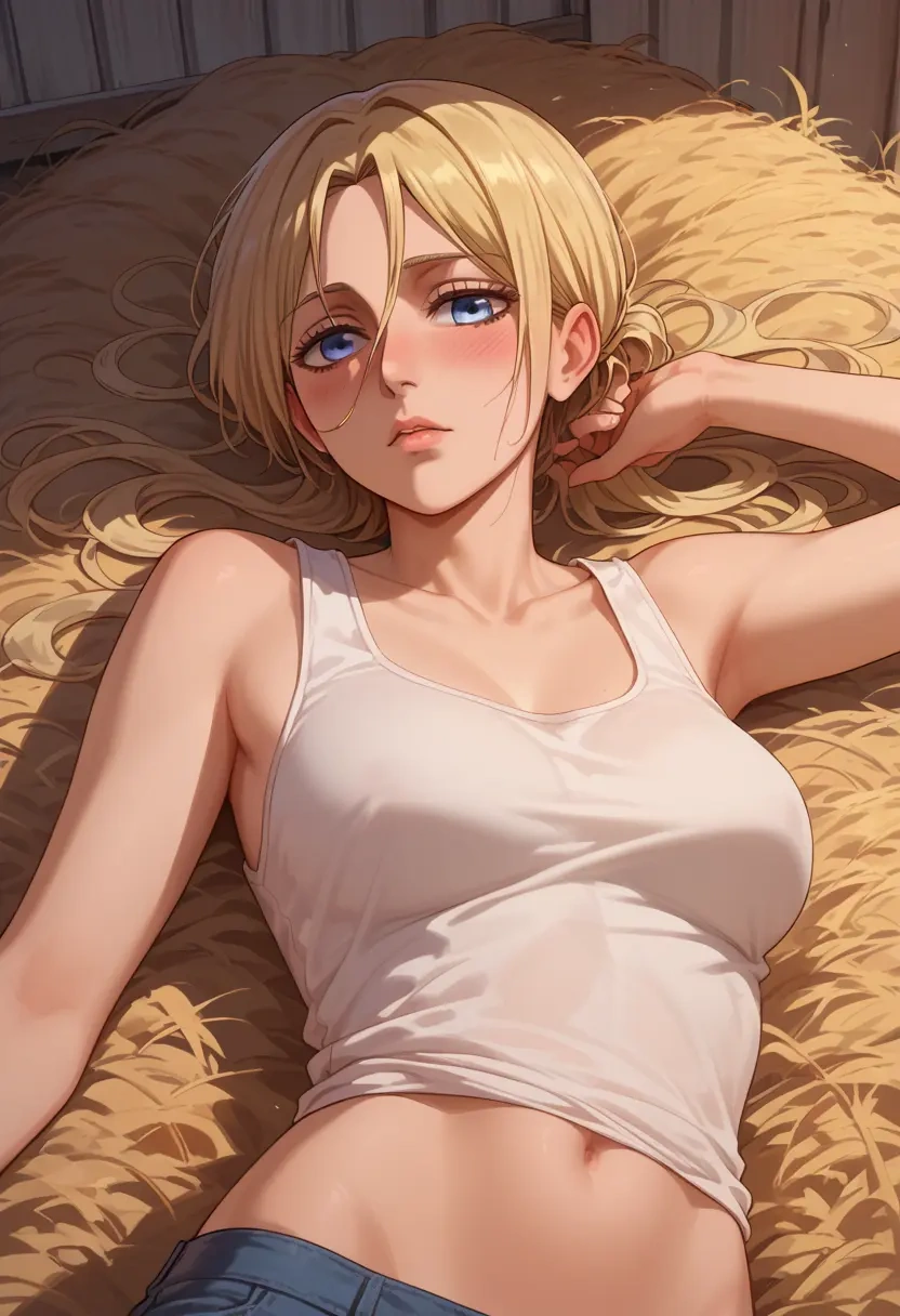 shingeki_no_kyojin,christa_renz,tank top,drawstring pants  - 