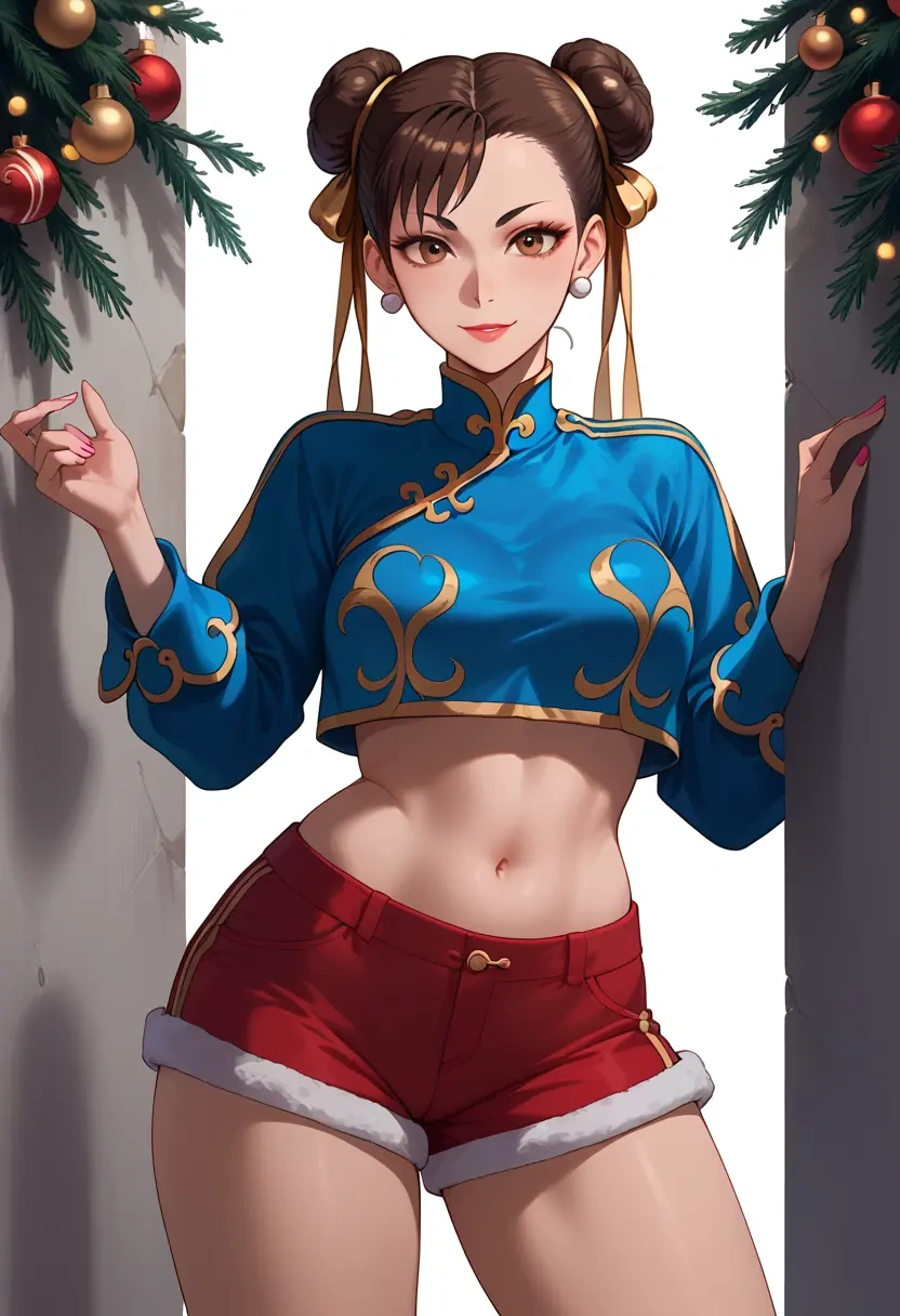 street_fighter,chun-li,Christmas,red velvet shorts  - 