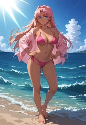 tsukihime,ciel_(tsukihime),bikini  - AI generated anime art