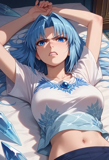 tsukihime,ciel_(tsukihime),handwritten script shirt,dolphin shorts  - AI generated anime art