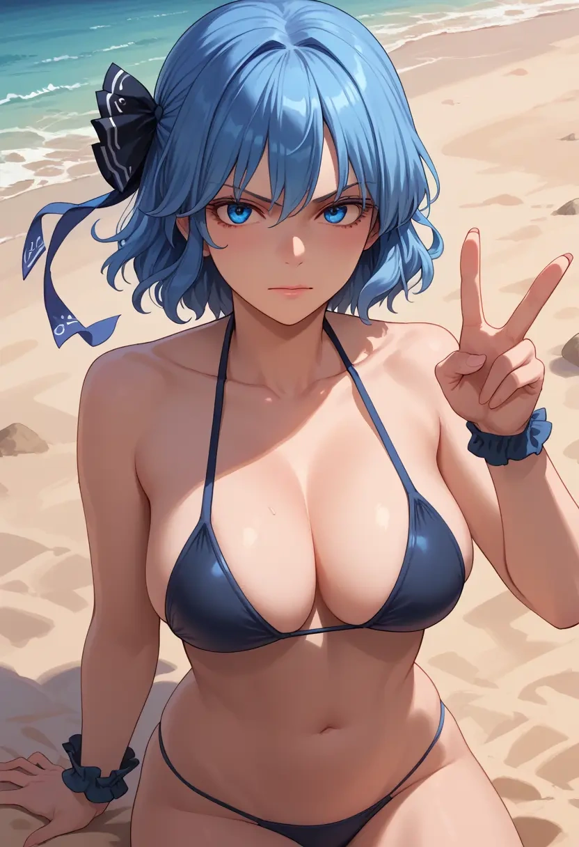 touhou,cirno,black bikini  - 