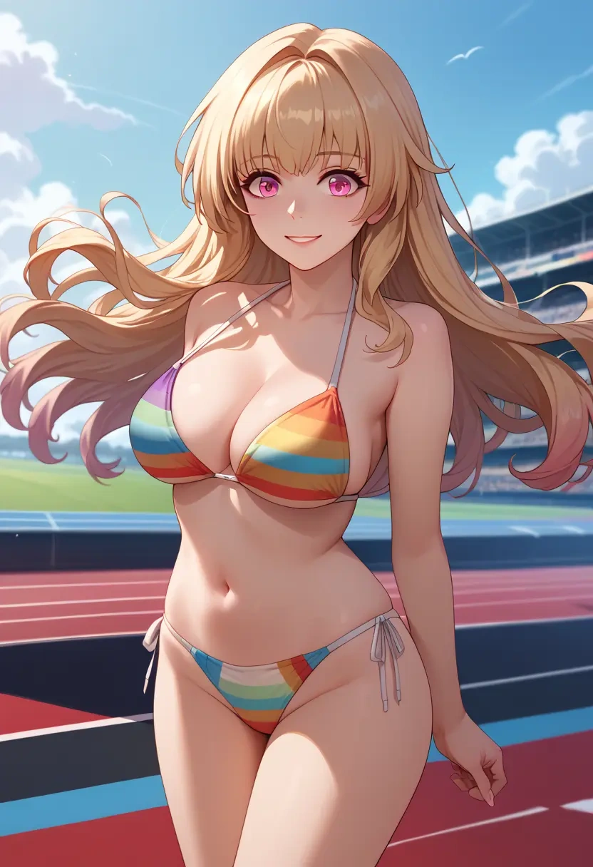 star rail,clara,bikini,rainbow-colored,sexy  - 