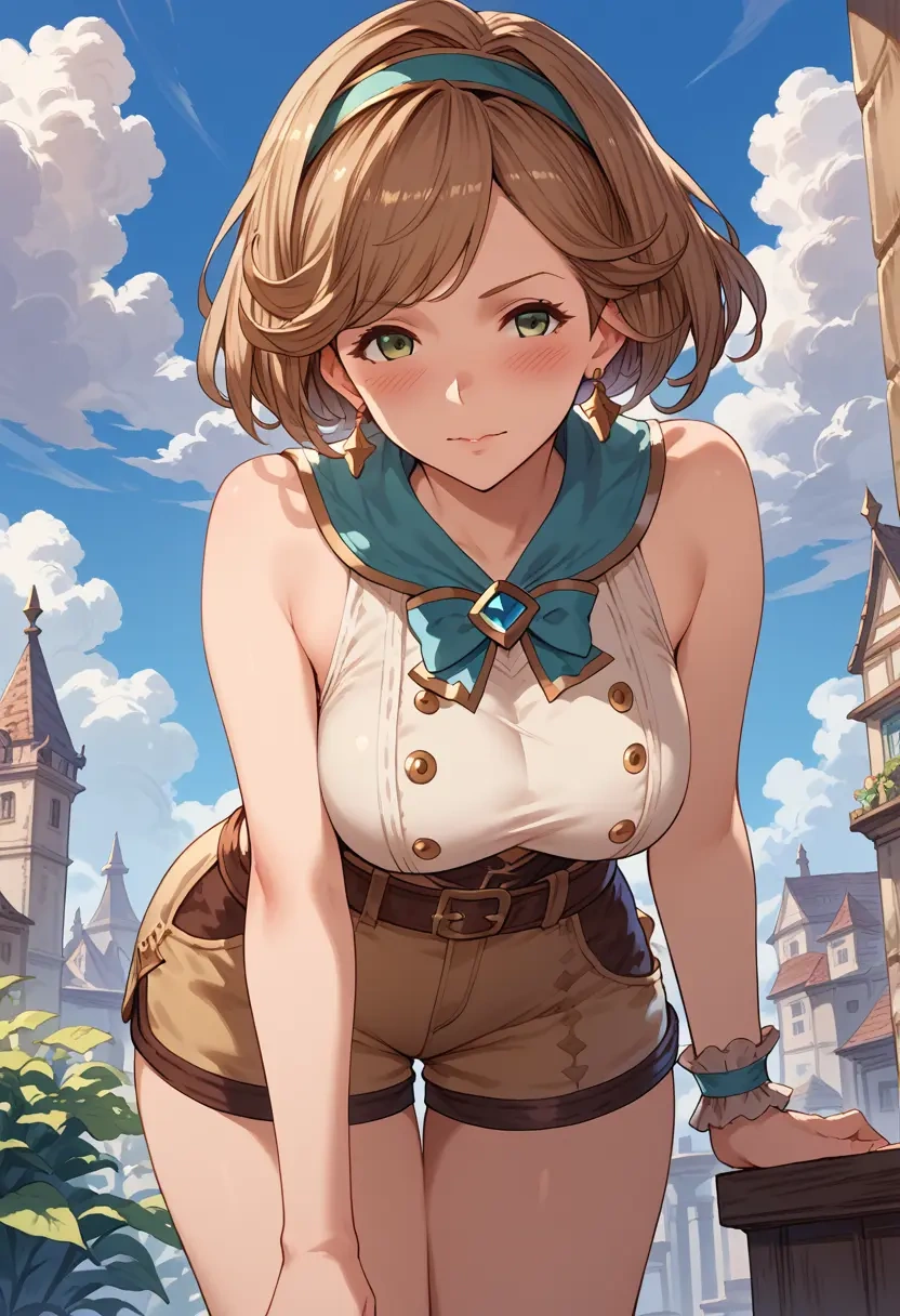 granblue_fantasy,clarisse_(granblue_fantasy),jogger shorts,oversized tank  - 