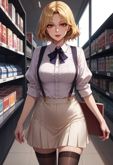 touhou,clownpiece,secretary,stockings  - AI generated anime art