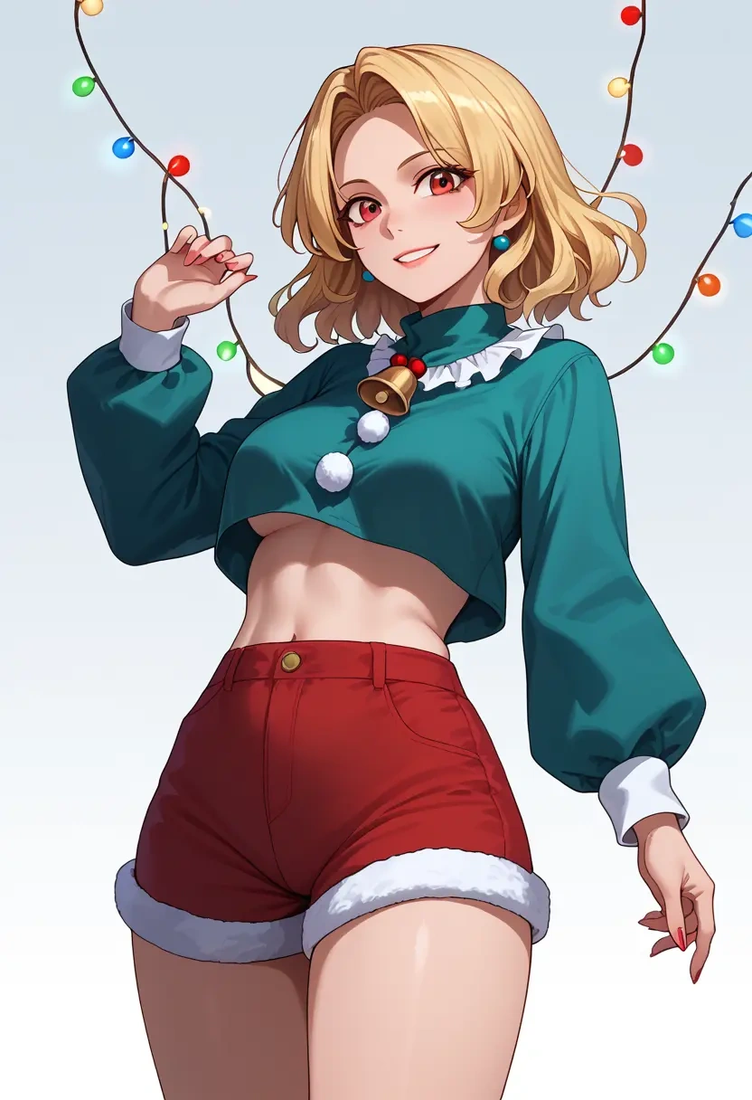 touhou,clownpiece,Christmas,red velvet shorts  - 