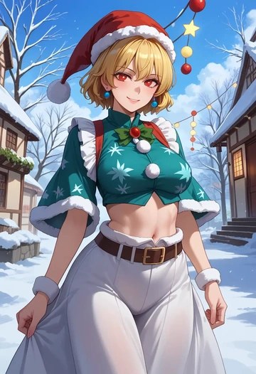 touhou,clownpiece,Christmas,dress  - AI generated anime art