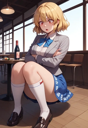 touhou,clownpiece,winter,student uniform,blazer  - AI generated anime art