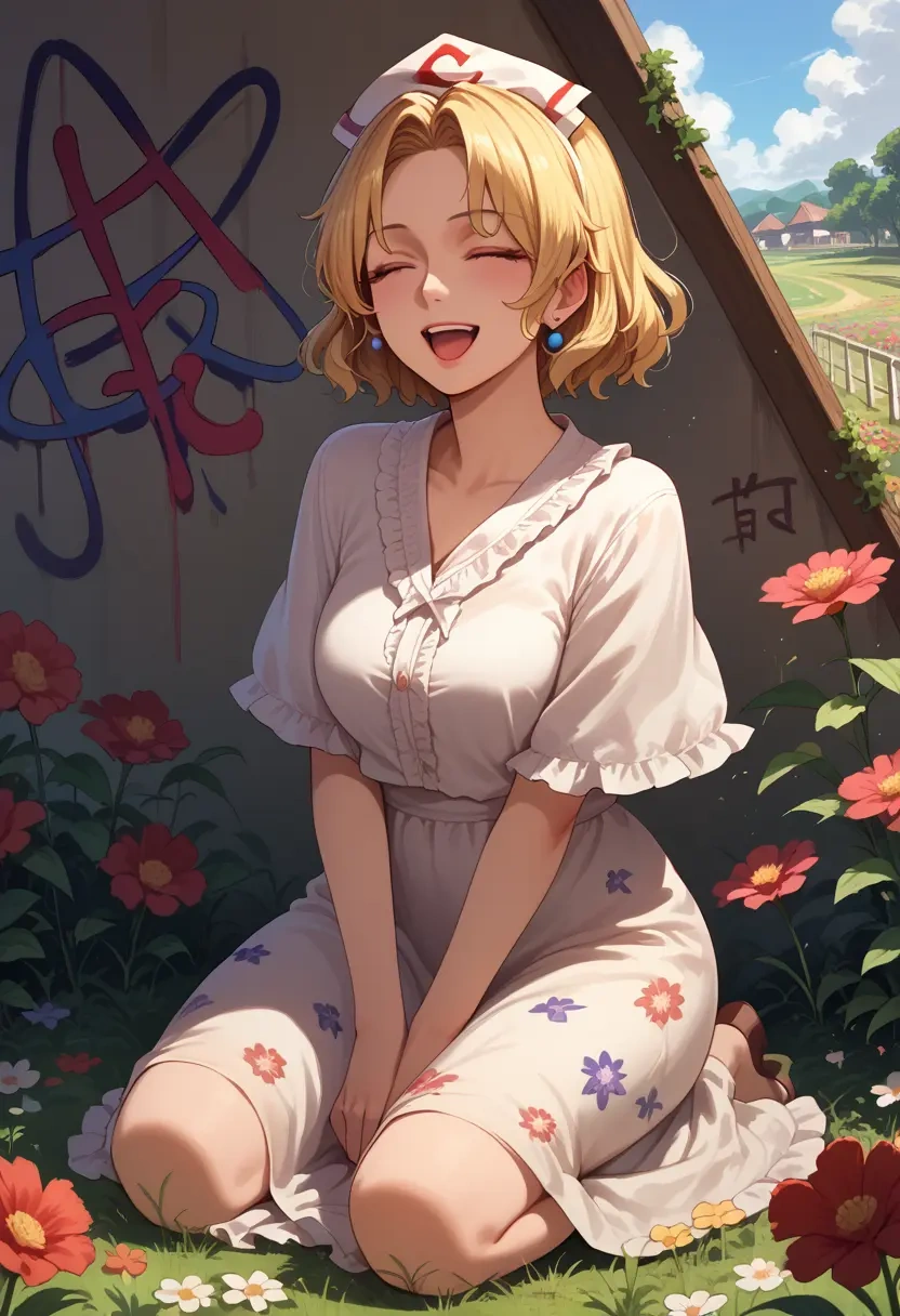 touhou,clownpiece,floral graffiti blouse,dolphin shorts  - 