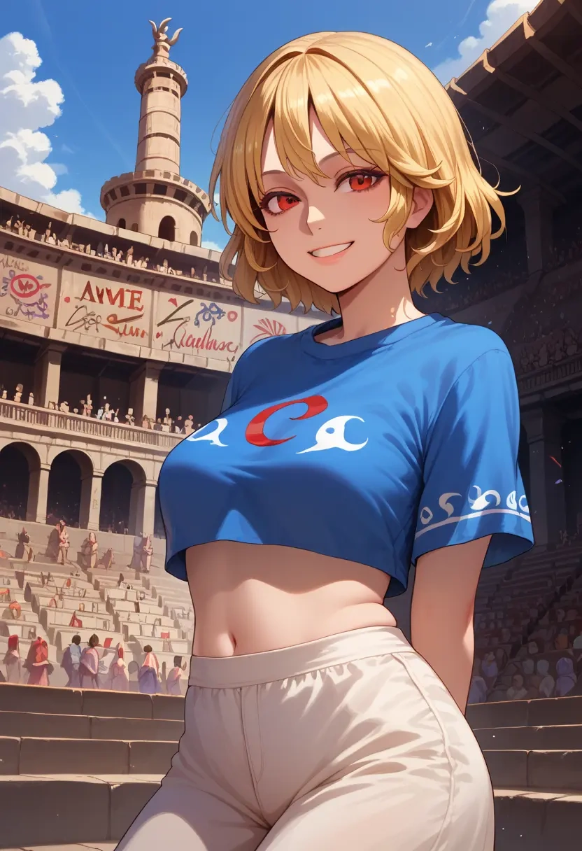 touhou,clownpiece,cropped graffiti sweatshirt,dolphin shorts  - 