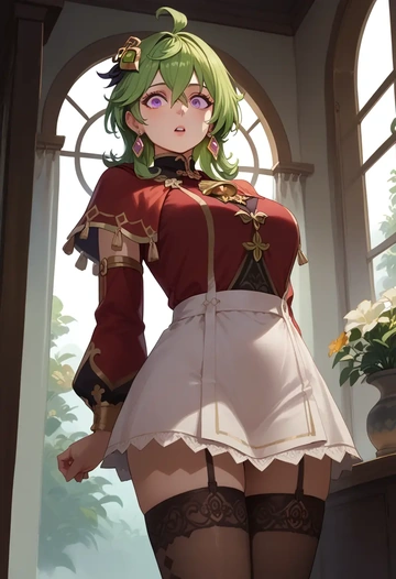 genshin impact,collei,Christmas,sexy, stockings,  - AI generated anime art