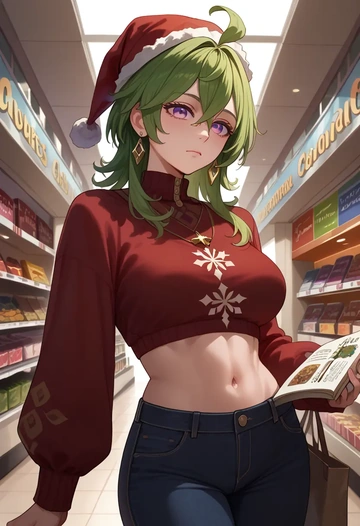 genshin impact,collei,Christmas  - AI generated anime art