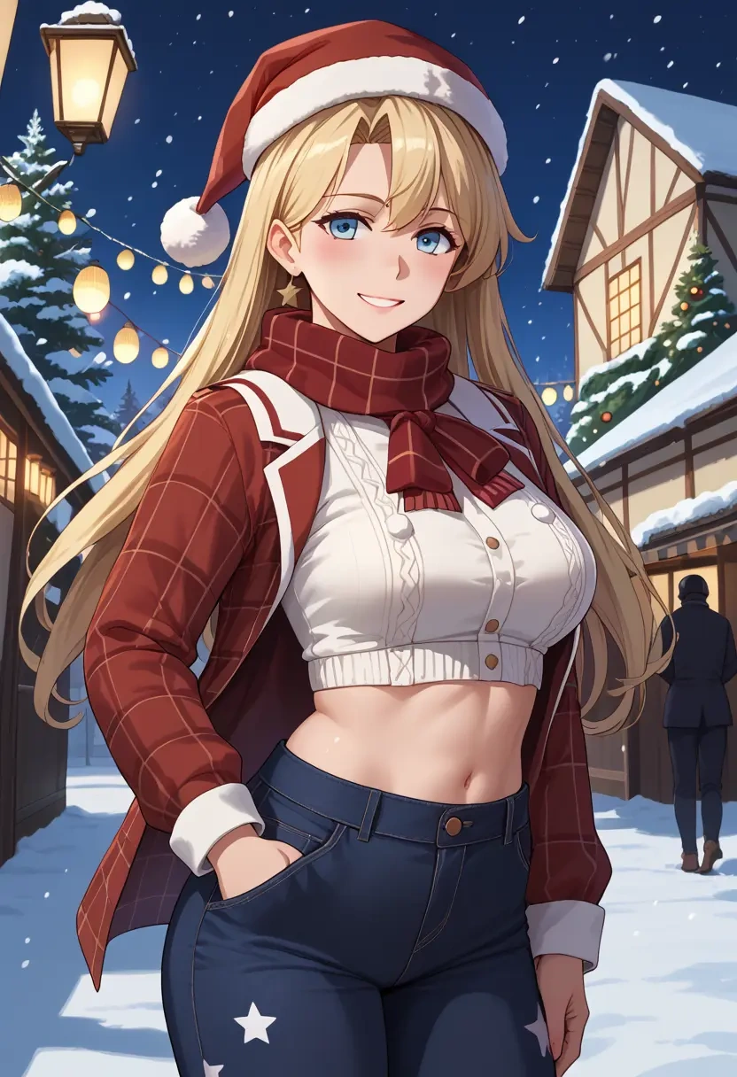 kantai_collection,colorado_(kancolle),Christmas,plaid trousers  - 