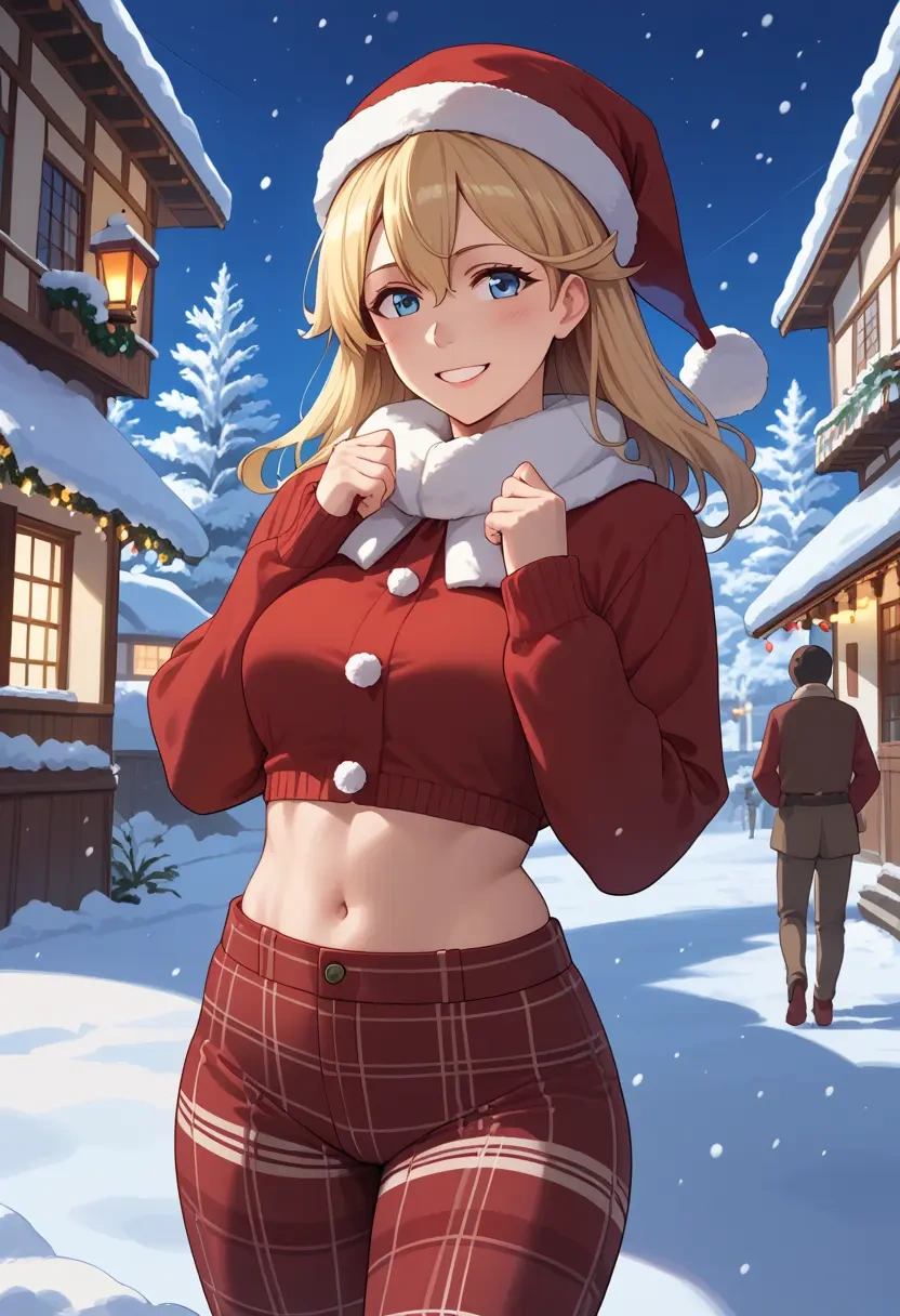 kantai_collection,colorado_(kancolle),Christmas,plaid trousers  - 