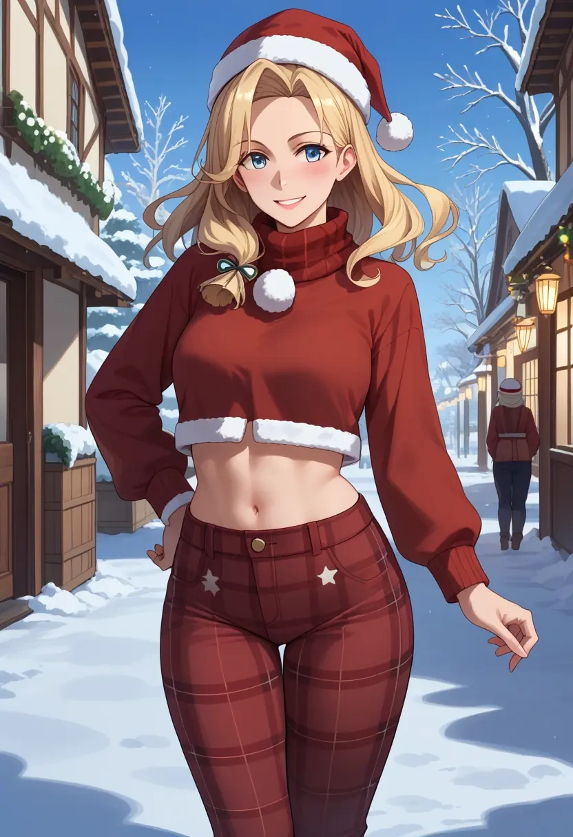 kantai_collection,colorado_(kancolle),Christmas,plaid trousers  - 