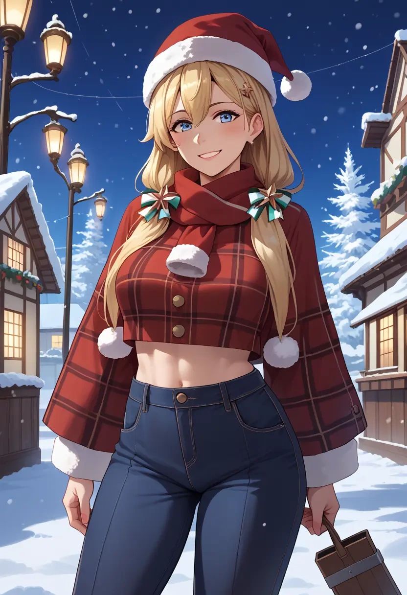 kantai_collection,colorado_(kancolle),Christmas,plaid trousers  - 