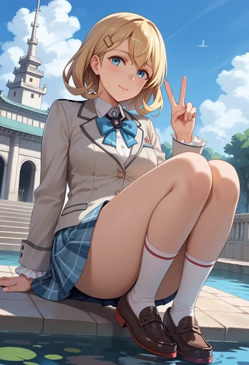 kantai_collection,colorado_(kancolle),spring,student uniform,blazer  - AI generated anime art