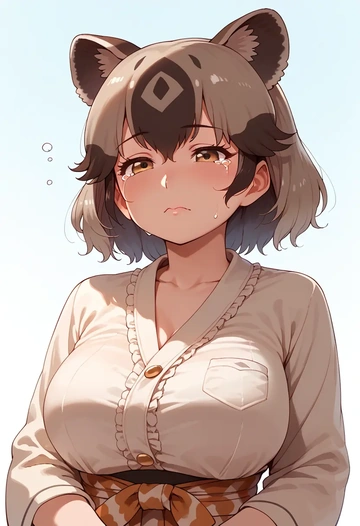 kemono_friends,common_raccoon_(kemono_friends),pajamas  - AI generated anime art