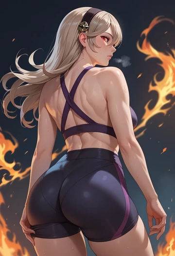 fire_emblem,corrin_(female)_(fire_emblem),yoga shorts  - AI generated anime art