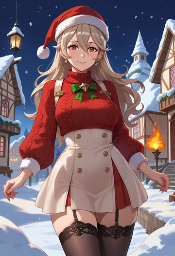 fire_emblem,corrin_(female)_(fire_emblem),sweater,stockings,Thigh garters  - AI generated anime art