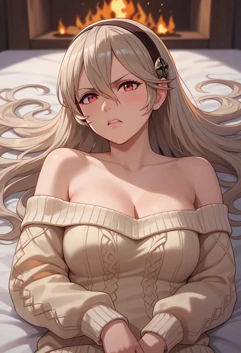 fire_emblem,corrin_(female)_(fire_emblem),orange,sweater  - 