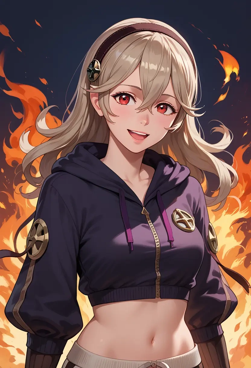 fire_emblem,corrin_(female)_(fire_emblem),hoodie,cropped,high-waisted joggers  - 